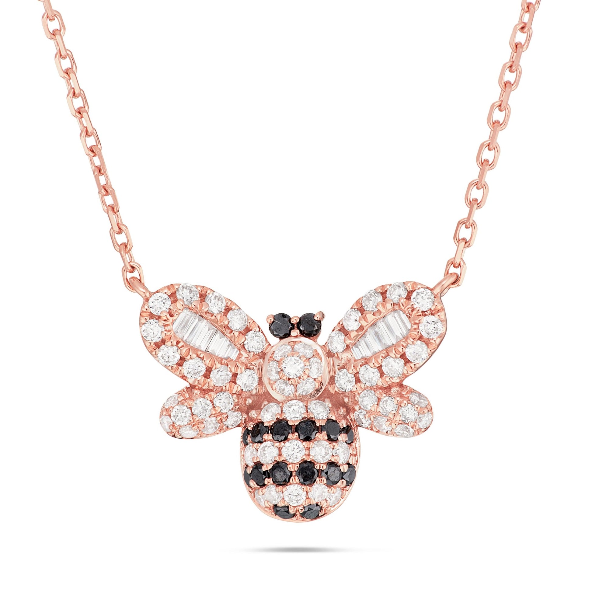 Bumble Bee Diamond Necklace - Shyne Jewelers Rose Gold Shyne Jewelers