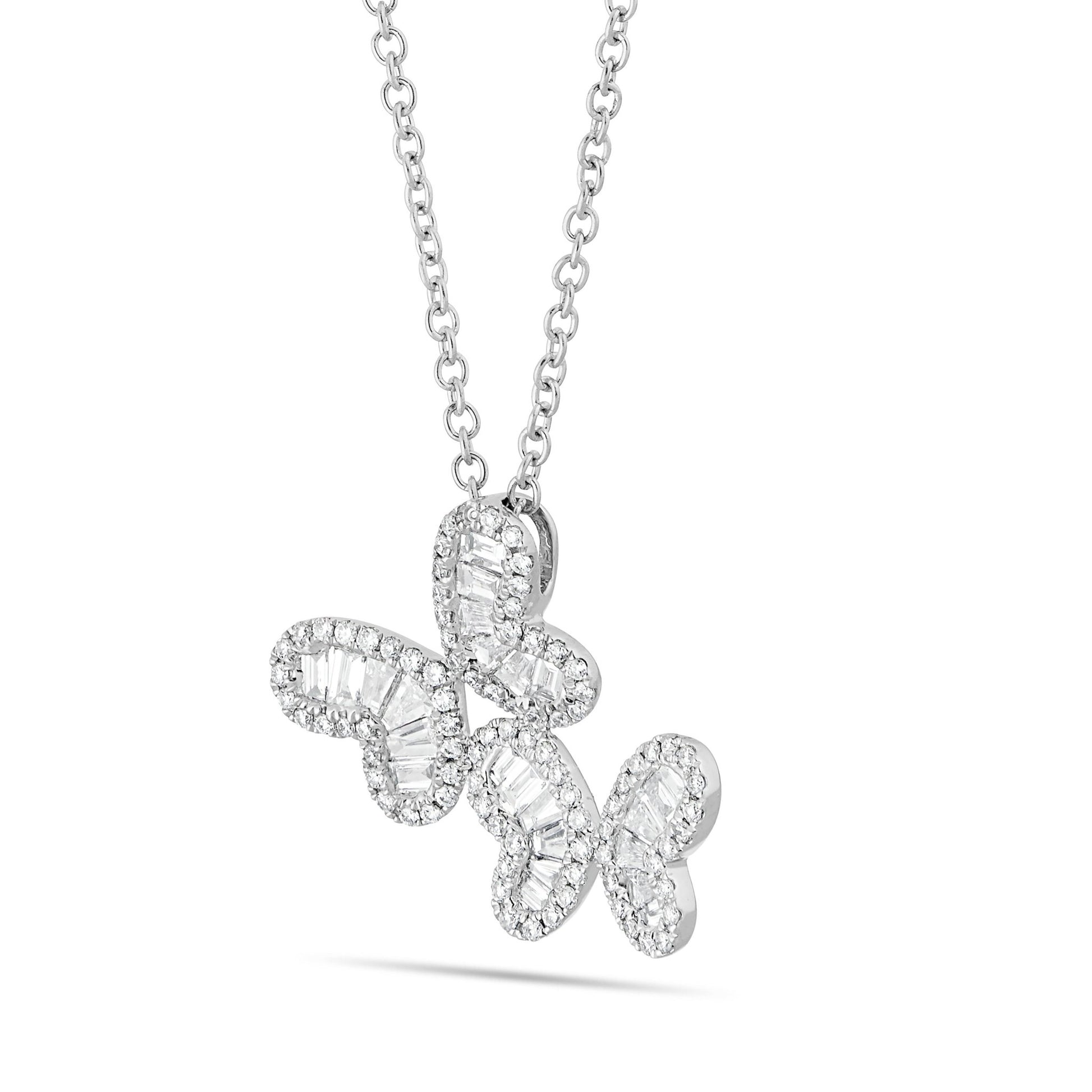 Butterfly Duo Diamond Necklace - Shyne Jewelers 165-00224 White Gold Shyne Jewelers