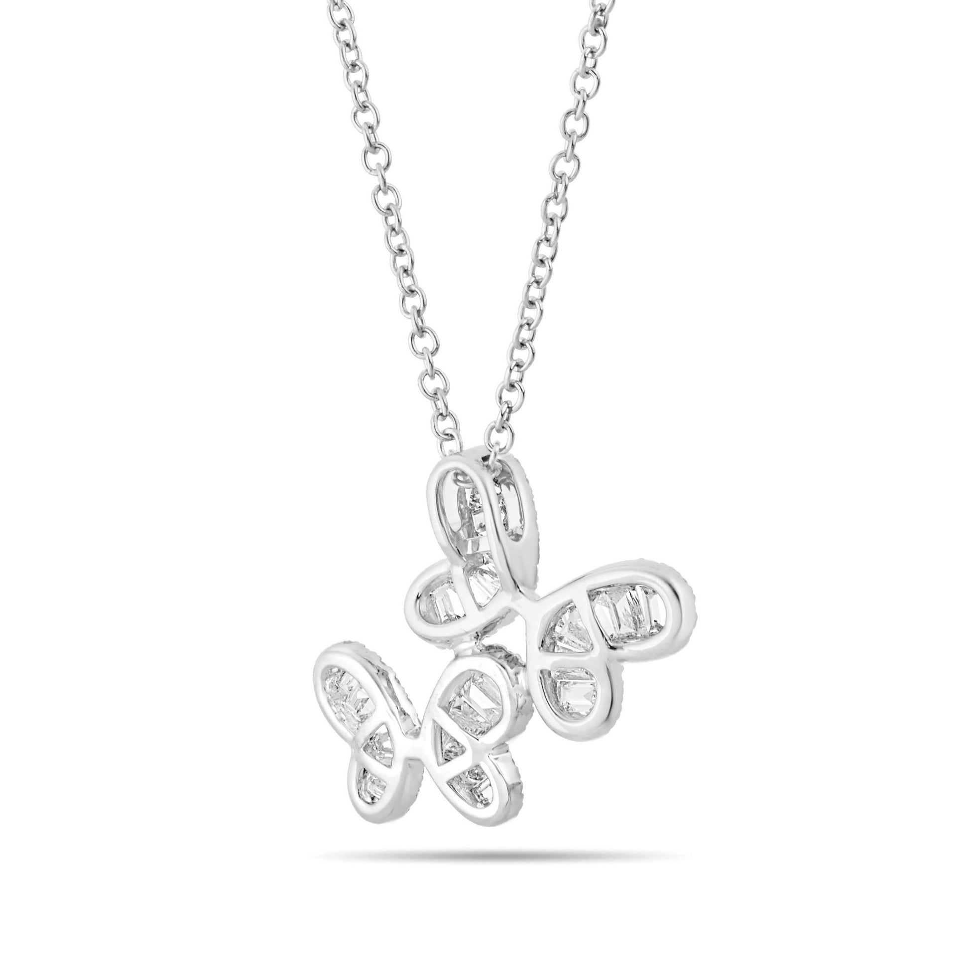 Butterfly Duo Diamond Necklace - Shyne Jewelers 165-00224 White Gold Shyne Jewelers