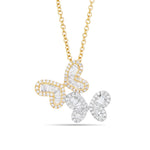 Butterfly Duo Diamond Necklace - Shyne Jewelers 165-00224 Yellow & White Gold Shyne Jewelers