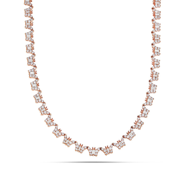 Butterfly Motif Diamond Tennis Chain - Shyne Jewelers 165-00377 Rose Gold Shyne Jewelers