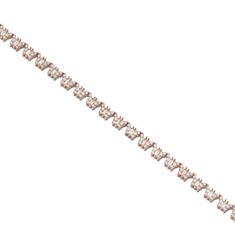 Butterfly Motif Diamond Tennis Chain - Shyne Jewelers 165-00377 Rose Gold Shyne Jewelers