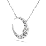 Crescent Moon Diamond Necklace - Shyne Jewelers 165-00176 White Gold Shyne Jewelers