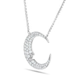 Crescent Moon Diamond Necklace - Shyne Jewelers 165-00176 White Gold Shyne Jewelers
