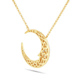 Crescent Moon Diamond Necklace - Shyne Jewelers 165-00176 Yellow Gold Shyne Jewelers