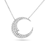 Crescent Moon Diamond Necklace - Shyne Jewelers 165-00176 White Gold Shyne Jewelers
