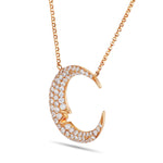 Crescent Moon Diamond Necklace - Shyne Jewelers 165-00176 Yellow Gold Shyne Jewelers