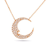 Crescent Moon Diamond Necklace - Shyne Jewelers 165-00176 Yellow Gold Shyne Jewelers