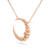 Crescent Moon Diamond Necklace - Shyne Jewelers 165-00176 Yellow Gold Shyne Jewelers