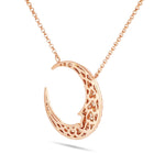 Crescent Moon Diamond Necklace - Shyne Jewelers 165-00176 Yellow Gold Shyne Jewelers