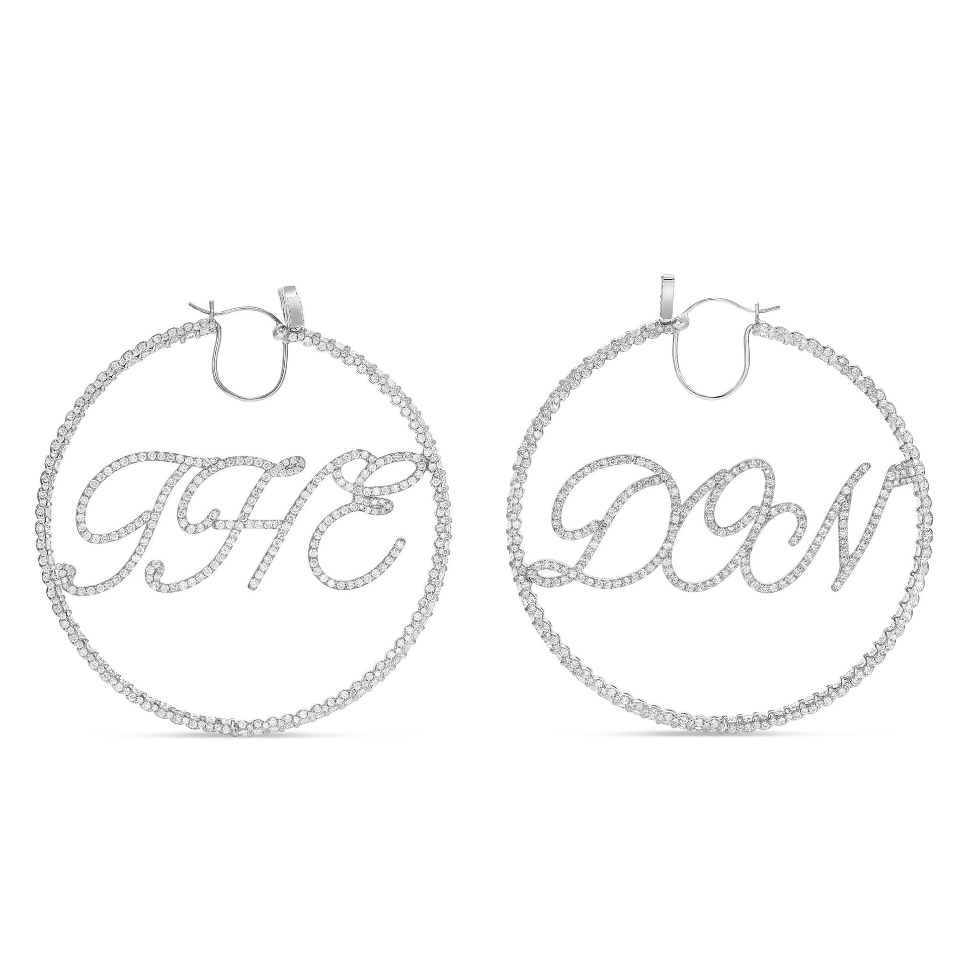 Custom "Ari, THE DON" Diamond Hoop Earrings - Shyne Jewelers THEDONHOOPSCUSTOM Shyne Jewelers