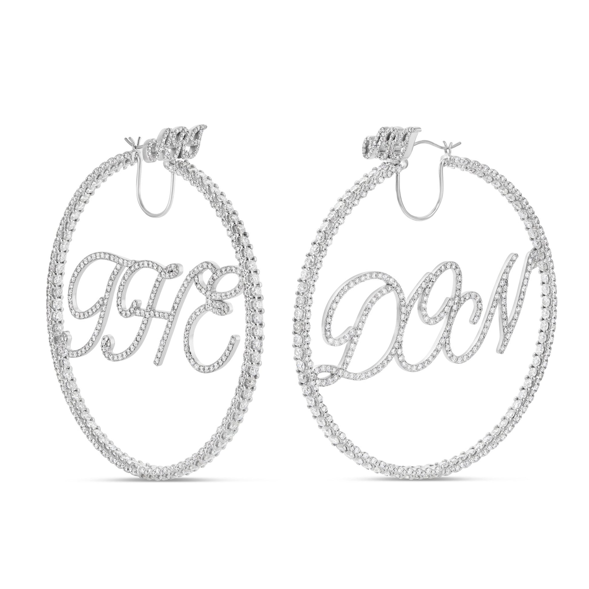 Custom "Ari, THE DON" Diamond Hoop Earrings - Shyne Jewelers THEDONHOOPSCUSTOM Shyne Jewelers