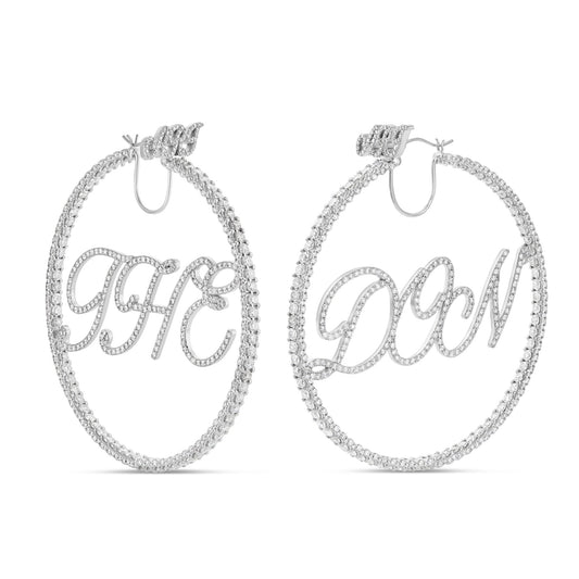 Custom "Ari, THE DON" Diamond Hoop Earrings - Shyne Jewelers THEDONHOOPSCUSTOM Shyne Jewelers