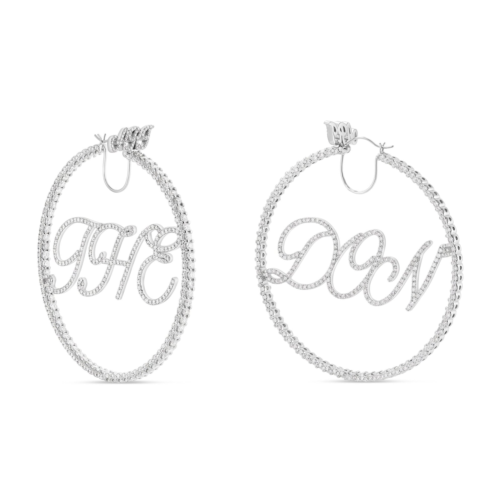 Custom "Ari, THE DON" Diamond Hoop Earrings - Shyne Jewelers THEDONHOOPSCUSTOM Shyne Jewelers