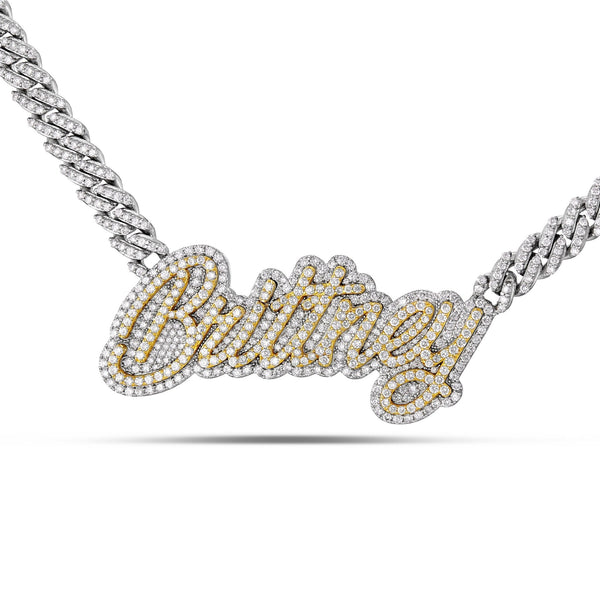 Custom "Brittney" Name Necklace - Shyne Jewelers BRITTNEYCUBAN Shyne Jewelers