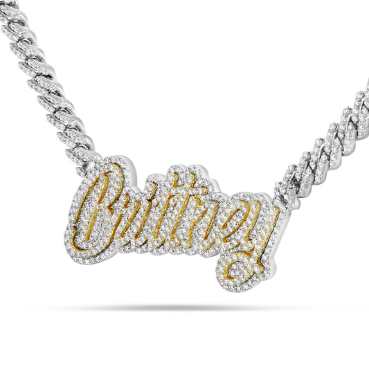 Custom "Brittney" Name Necklace - Shyne Jewelers BRITTNEYCUBAN Shyne Jewelers