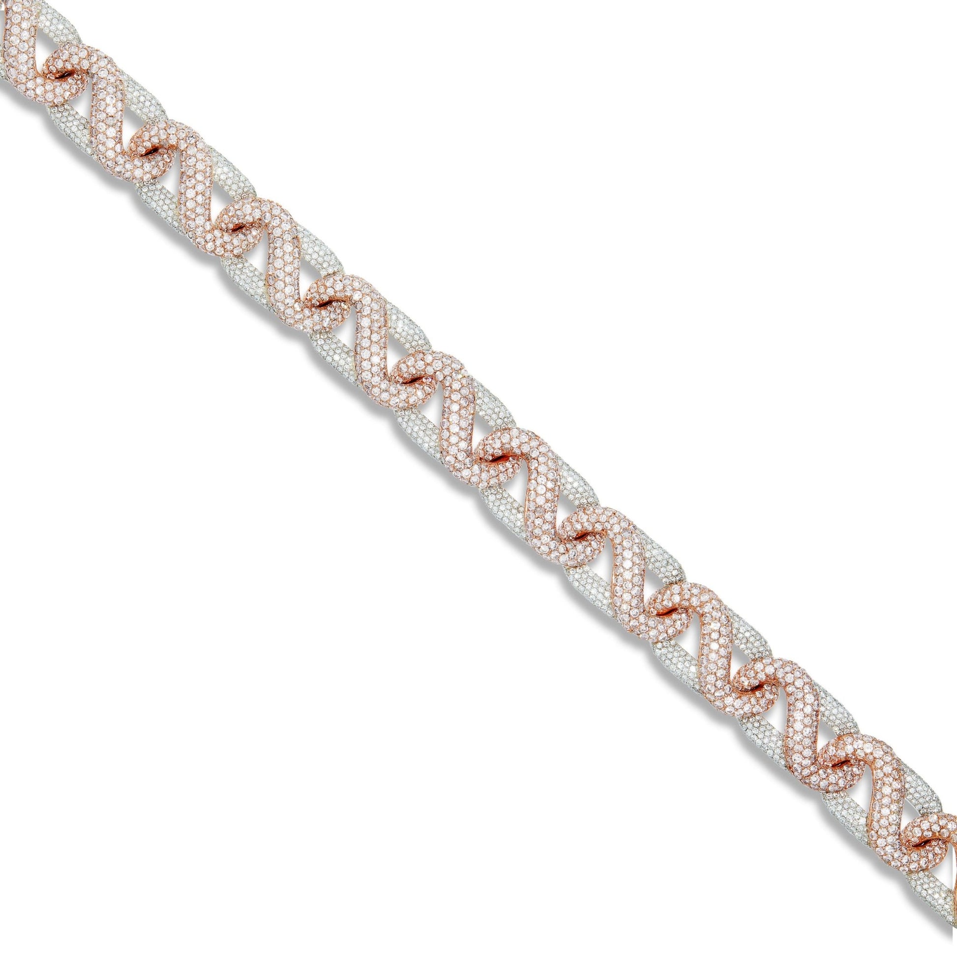 Custom Diamond Infinity Link Cuban Chain - Shyne Jewelers Rose & White Gold Shyne Jewelers