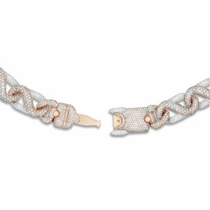 Custom Diamond Infinity Link Cuban Chain - Shyne Jewelers Rose & White Gold Shyne Jewelers