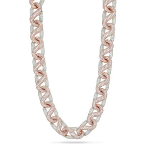 Custom Diamond Infinity Link Cuban Chain - Shyne Jewelers Rose & White Gold Shyne Jewelers