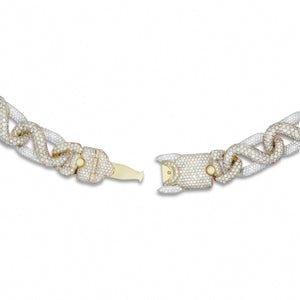 Custom Diamond Infinity Link Cuban Chain - Shyne Jewelers Yellow & White Gold Shyne Jewelers