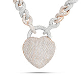 Custom Diamond Large Heart Lock Pedant and Chain - Shyne Jewelers NBAHEARTCUSTOM_BIG Shyne Jewelers