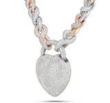 Custom Diamond Large Heart Lock Pedant and Chain - Shyne Jewelers NBAHEARTCUSTOM_BIG Shyne Jewelers