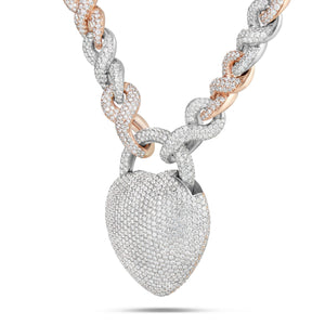 Custom Diamond Large Heart Lock Pedant and Chain - Shyne Jewelers NBAHEARTCUSTOM_BIG Shyne Jewelers