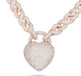 Custom Diamond Small Heart Lock Pedant and Chain - Shyne Jewelers NBAHEARTCUSTOM_SMALL Shyne Jewelers