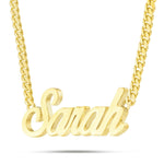 Custom Solid Gold Name Necklace, Large - Shyne Jewelers Yellow Gold 10KT Birds of Paradise Shyne Jewelers