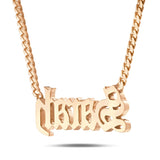 Custom Solid Gold Name Necklace, Large - Shyne Jewelers Yellow Gold 10KT Birds of Paradise Shyne Jewelers