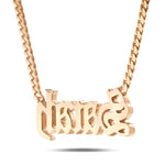 Custom Solid Gold Name Necklace, Large - Shyne Jewelers Yellow Gold 10KT Birds of Paradise Shyne Jewelers