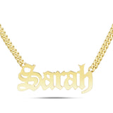 Custom Solid Gold Name Necklace, Large - Shyne Jewelers Yellow Gold 10KT Birds of Paradise Shyne Jewelers