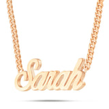 Custom Solid Gold Name Necklace, Large - Shyne Jewelers Yellow Gold 10KT Birds of Paradise Shyne Jewelers