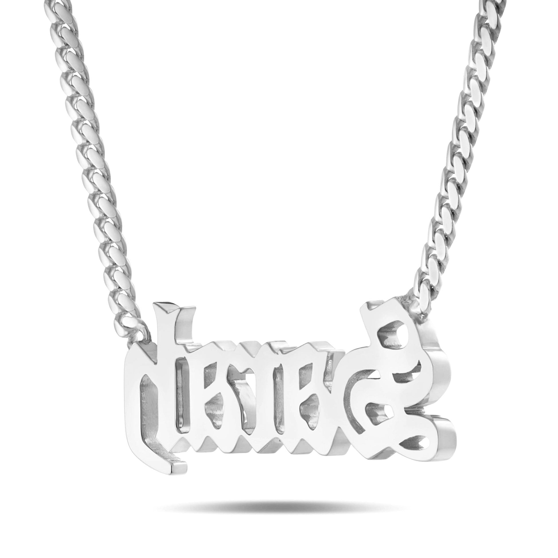 Custom Solid Gold Name Necklace, Large - Shyne Jewelers Yellow Gold 10KT Birds of Paradise Shyne Jewelers