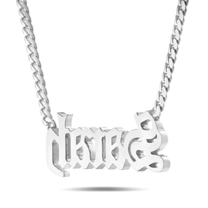 Custom Solid Gold Name Necklace, Large - Shyne Jewelers Yellow Gold 10KT Birds of Paradise Shyne Jewelers