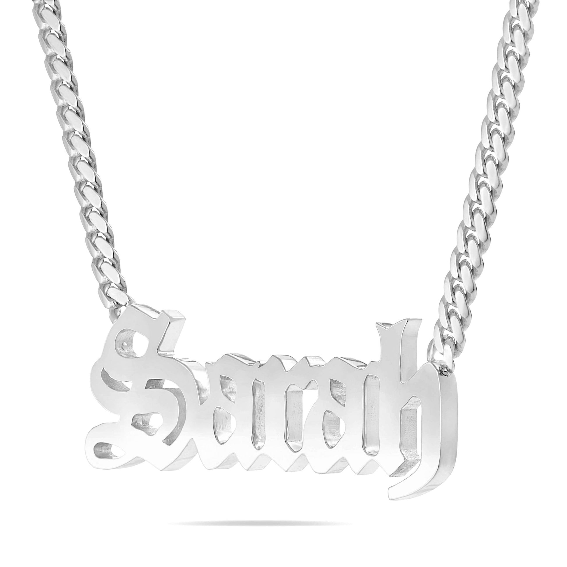 Custom Solid Gold Name Necklace, Large - Shyne Jewelers Yellow Gold 10KT Birds of Paradise Shyne Jewelers