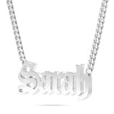 Custom Solid Gold Name Necklace, Large - Shyne Jewelers Yellow Gold 10KT Birds of Paradise Shyne Jewelers