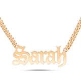 Custom Solid Gold Name Necklace, Large - Shyne Jewelers Yellow Gold 10KT Birds of Paradise Shyne Jewelers