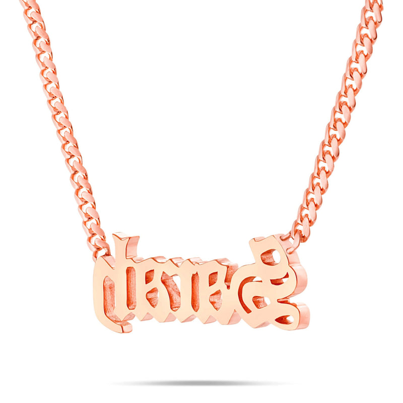 YOUR NAME - Solid Gold Medium Cuban Name Necklace