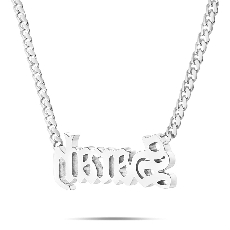 Custom Solid Gold Name Necklace, Medium - Shyne Jewelers Yellow Gold 10KT Birds of Paradise Shyne Jewelers