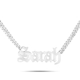 Custom Solid Gold Name Necklace, Medium - Shyne Jewelers Yellow Gold 10KT Birds of Paradise Shyne Jewelers