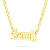 YOUR NAME - Solid Gold Medium Cuban Name Necklace