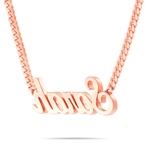 Customizable Solid Gold Medium Cuban Name Necklace