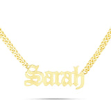 YOUR NAME - Solid Gold Medium Cuban Name Necklace