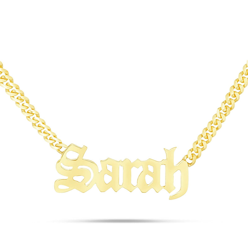 YOUR NAME - Solid Gold Medium Cuban Name Necklace