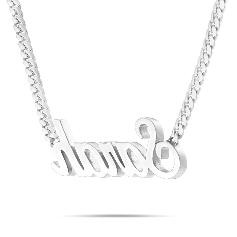 Custom Solid Gold Name Necklace, Medium - Shyne Jewelers Yellow Gold 10KT Birds of Paradise Shyne Jewelers