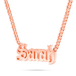 Customizable Solid Gold Medium Cuban Name Necklace