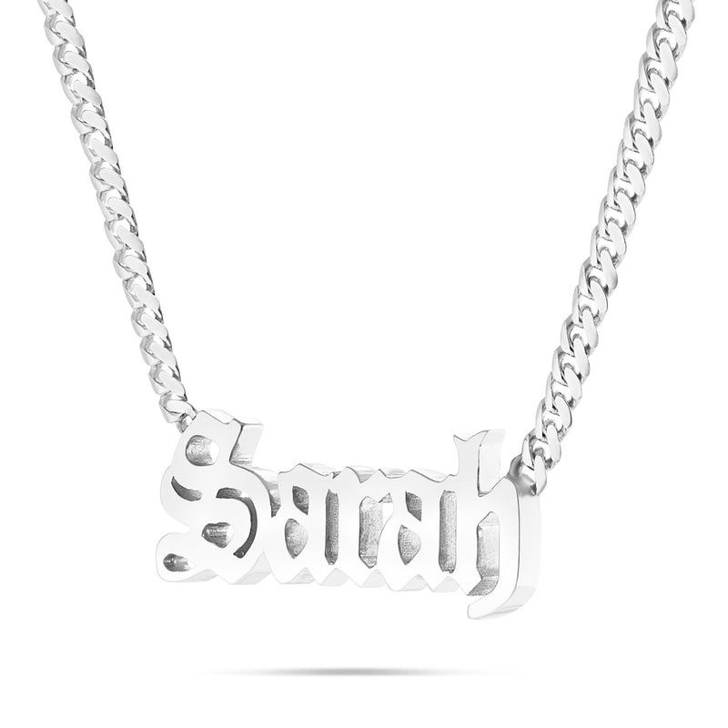 Custom Solid Gold Name Necklace, Medium - Shyne Jewelers Yellow Gold 10KT Birds of Paradise Shyne Jewelers