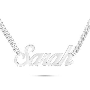 Custom Solid Gold Name Necklace, Medium - Shyne Jewelers Yellow Gold 10KT Birds of Paradise Shyne Jewelers