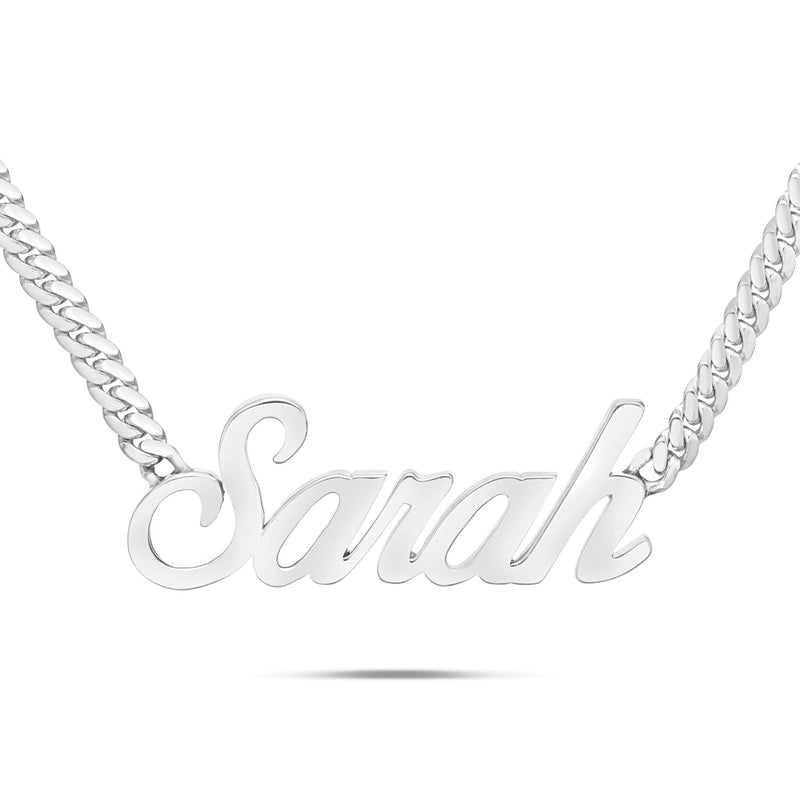 Custom Solid Gold Name Necklace, Medium - Shyne Jewelers Yellow Gold 10KT Birds of Paradise Shyne Jewelers